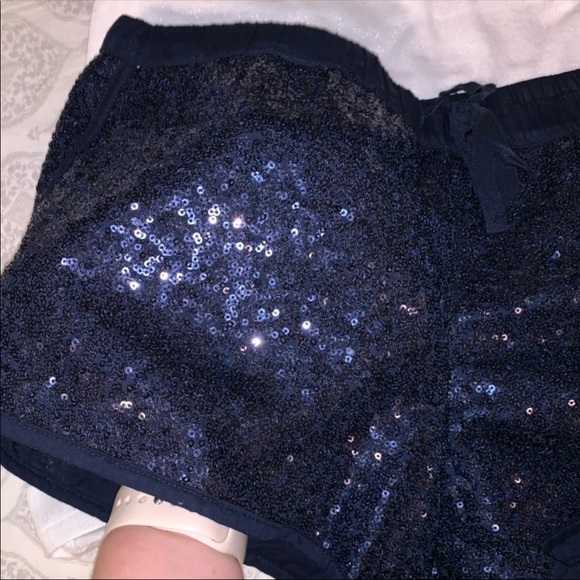 XS-M Victoria’s Secret Sequins Navy Shorts - Picture 6 of 8